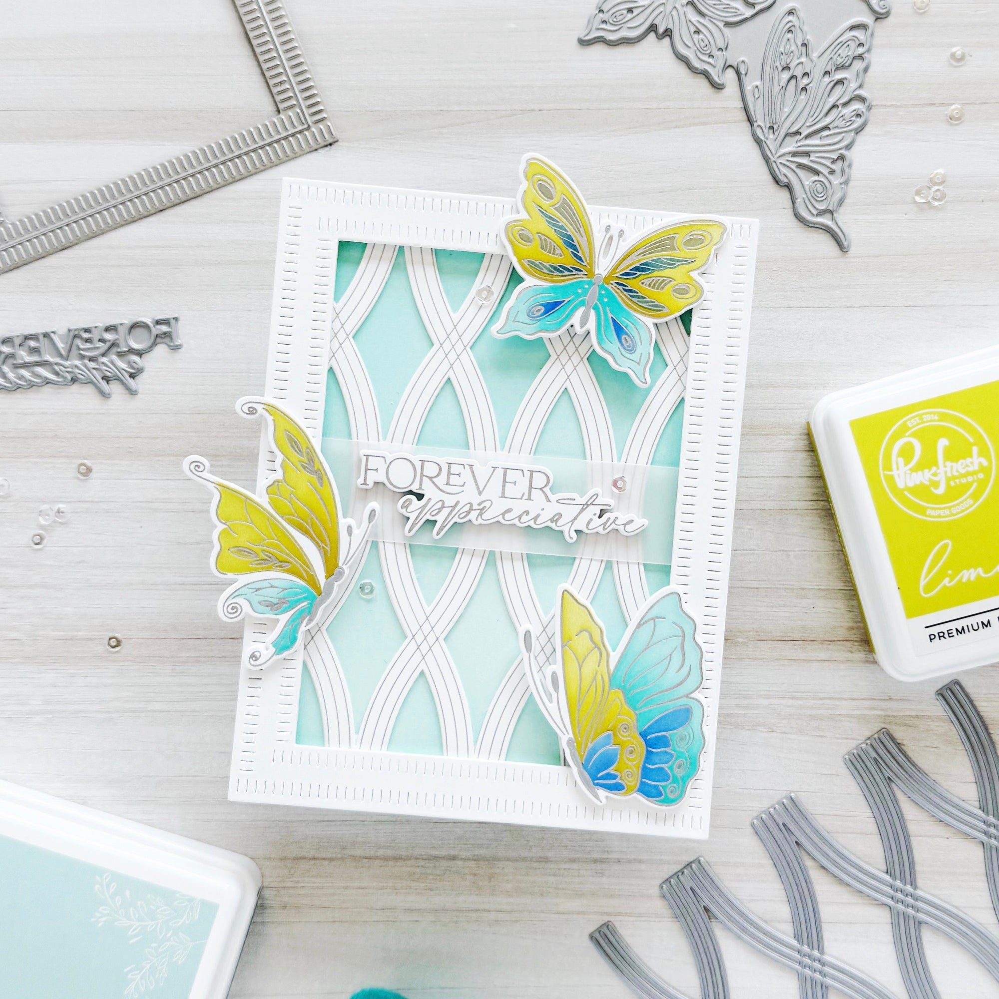 Pinkfresh Studio - Stencils - Butterfly Bliss-ScrapbookPal
