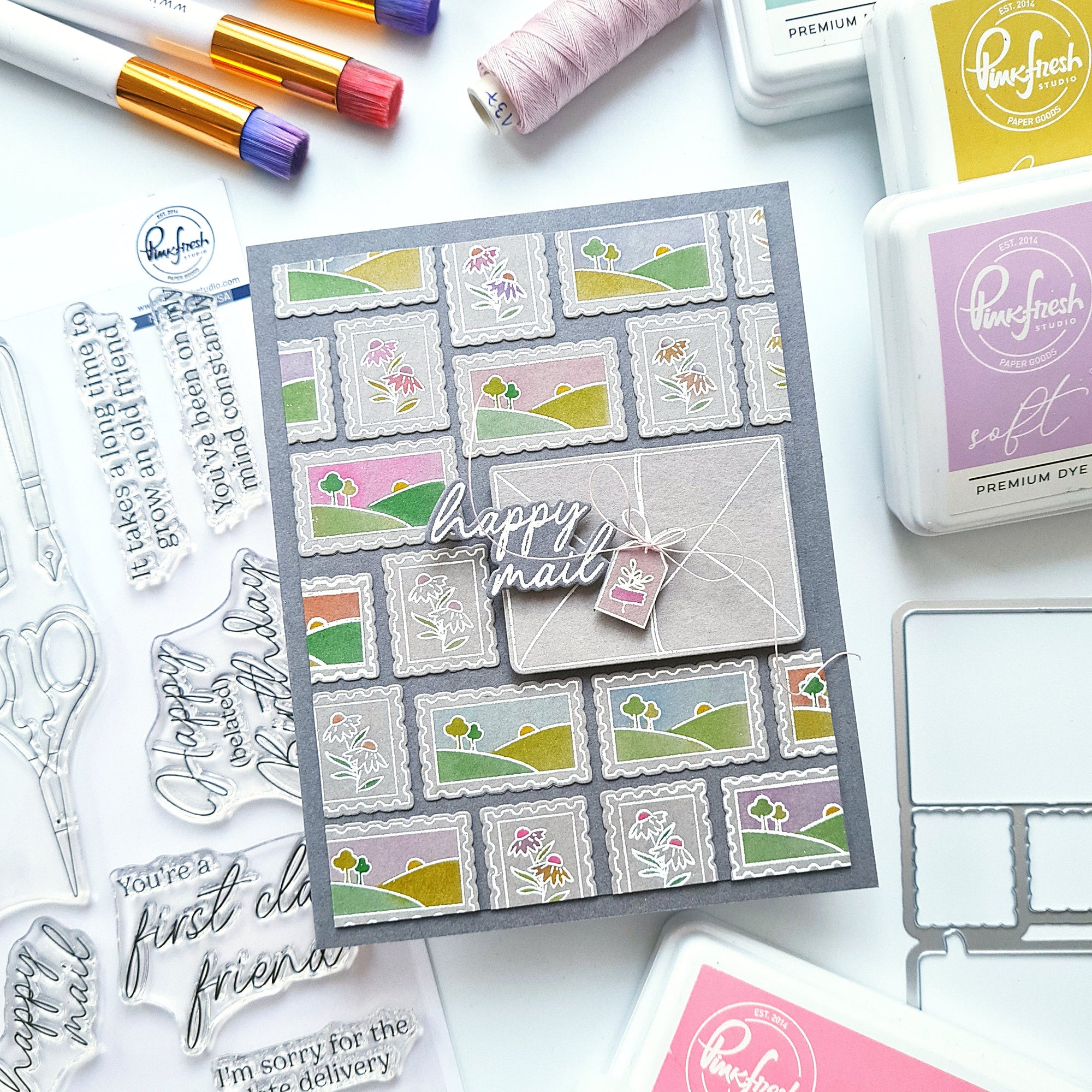Pinkfresh Studio - Stencils - Classic Correspondence-ScrapbookPal