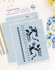 Pinkfresh Studio - Stencils - Cottage Flourish-ScrapbookPal