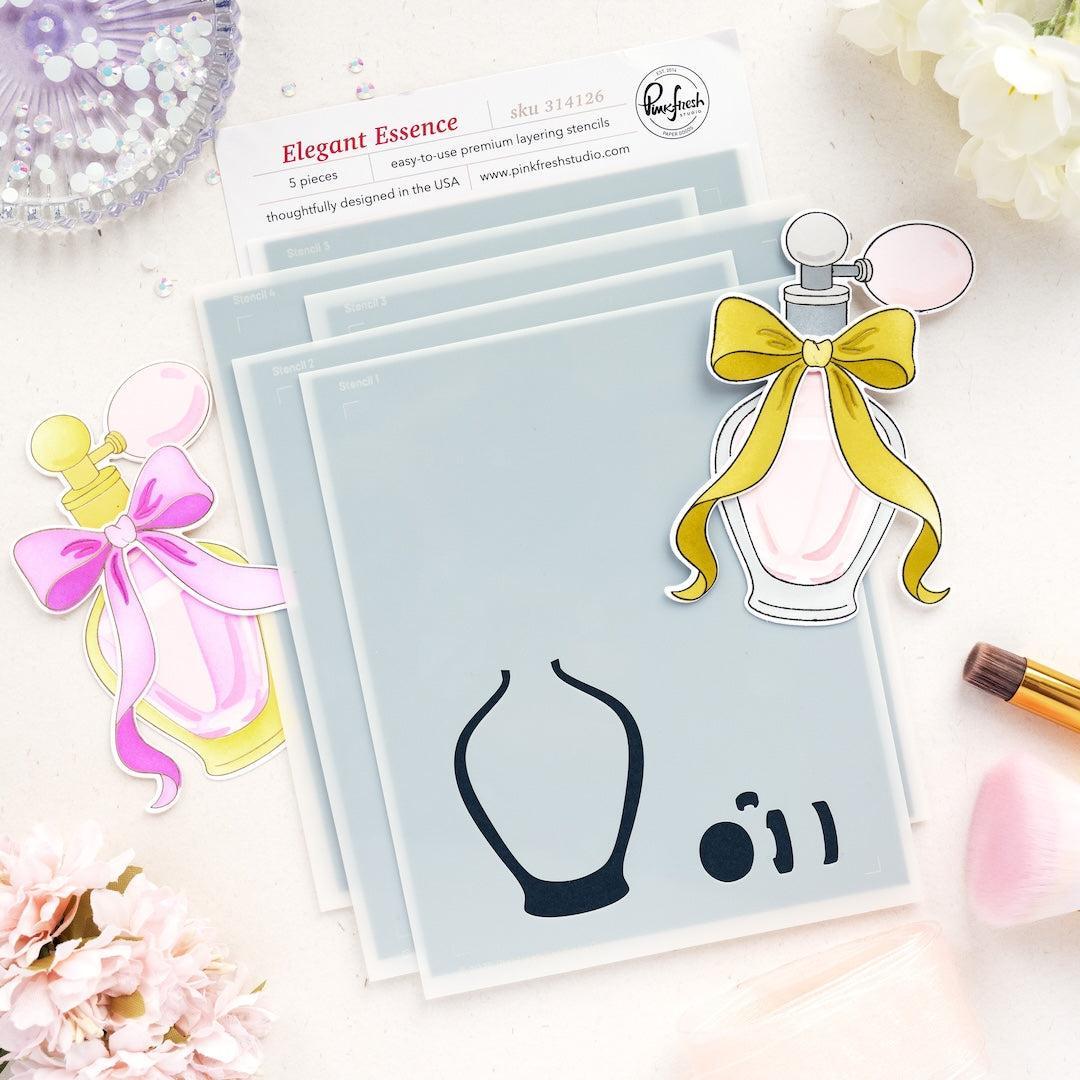 Pinkfresh Studio - Stencils - Elegant Essence-ScrapbookPal