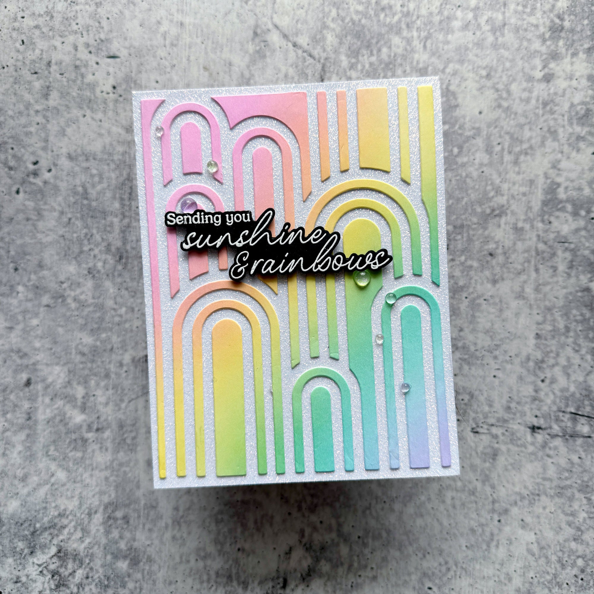 Pinkfresh Studio - Stencils - Elevated Rainbows-ScrapbookPal