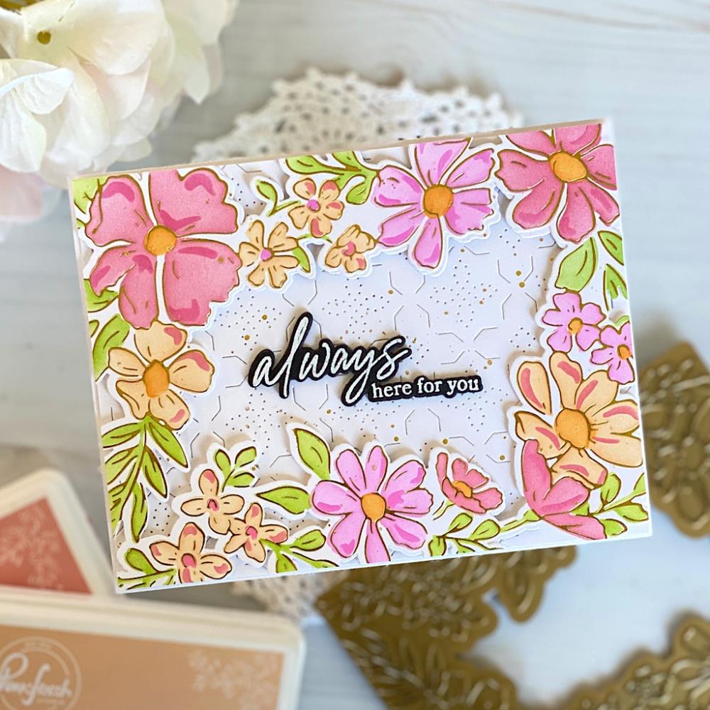 Pinkfresh Studio - Stencils - Floral Border-ScrapbookPal