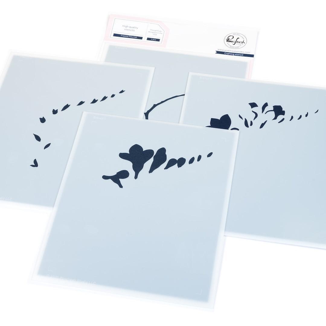 Pinkfresh Studio - Stencils - Freesia Flourish-ScrapbookPal