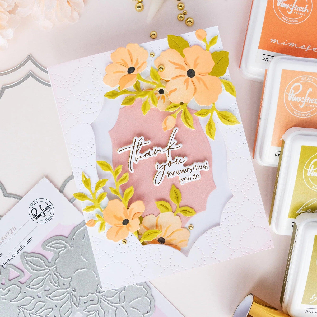 Pinkfresh Studio - Stencils - Gentle Bloomscape-ScrapbookPal