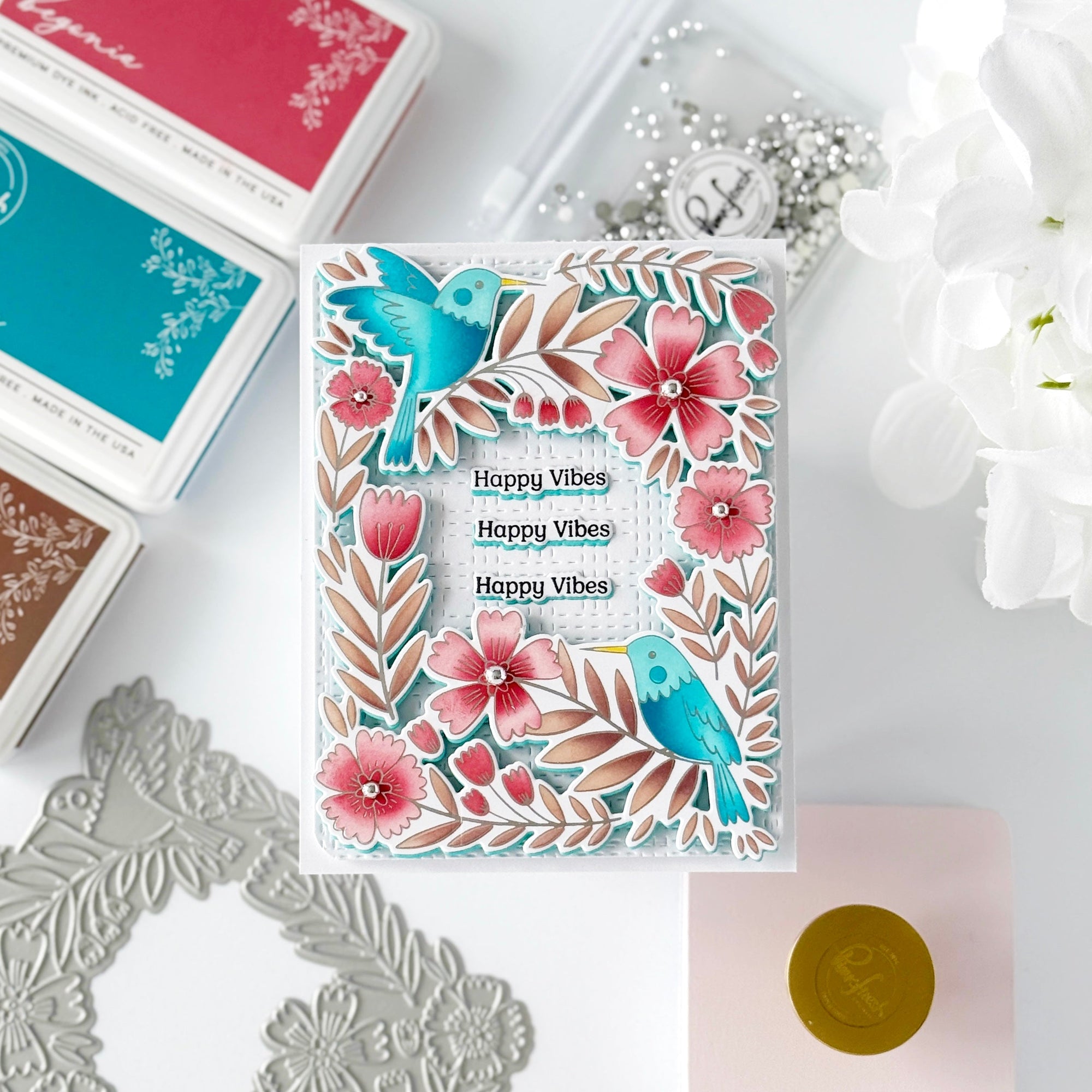 Pinkfresh Studio - Stencils - Happy Hummingbirds-ScrapbookPal