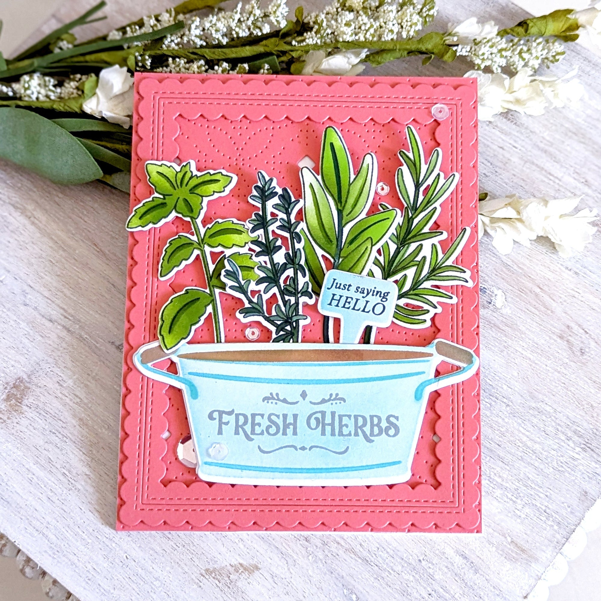 Pinkfresh Studio - Stencils - Herb Garden-ScrapbookPal