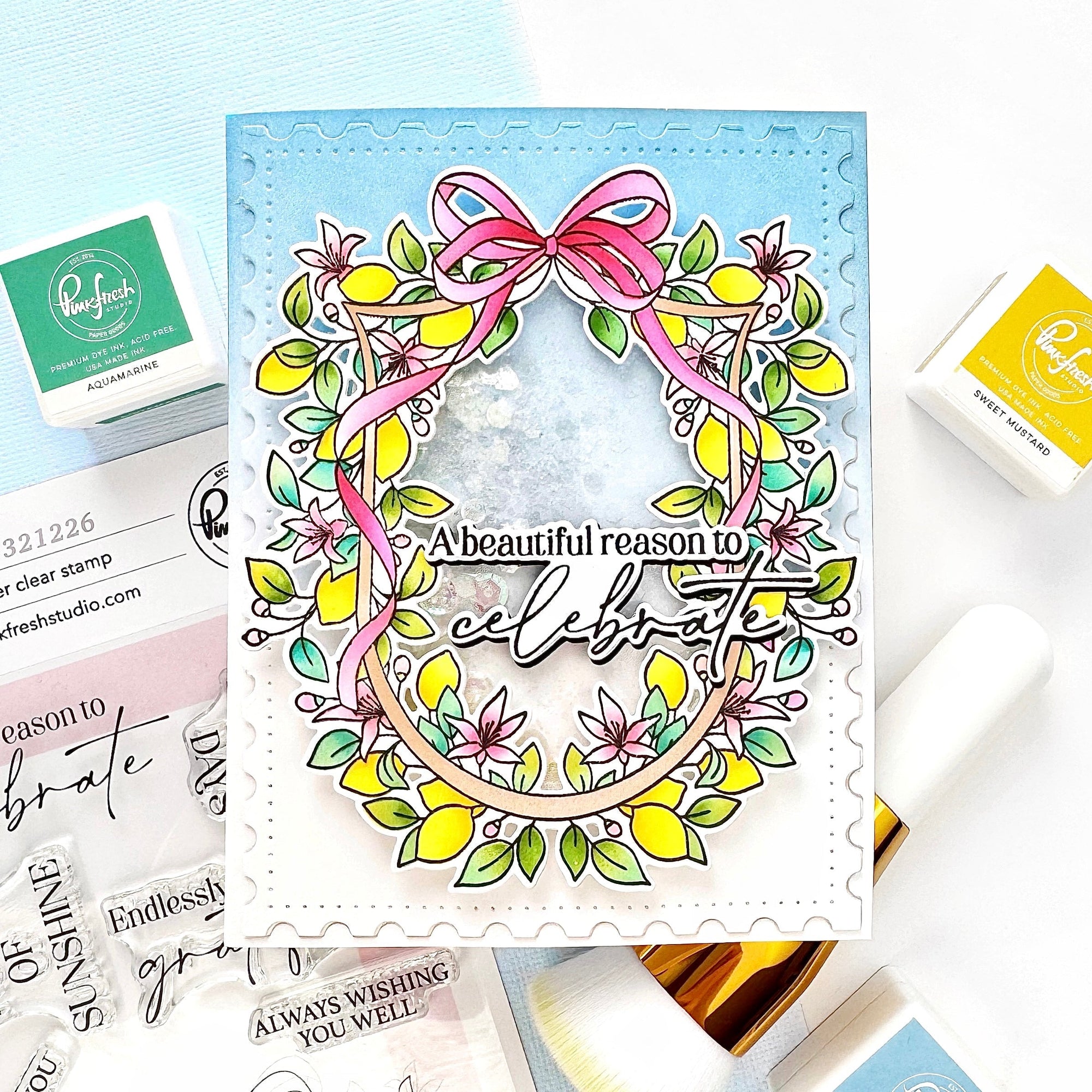 Pinkfresh Studio - Clear Stamps - Lemon Blossom Crest-ScrapbookPal