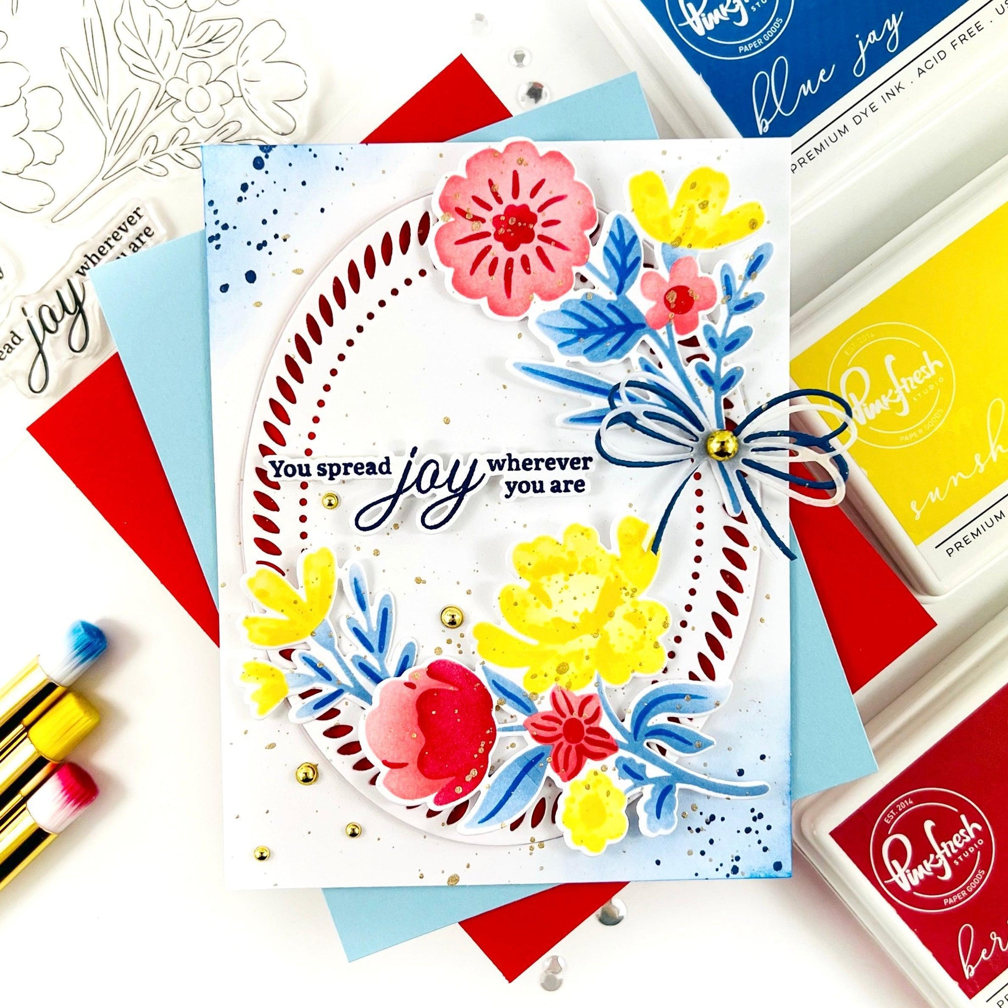 Pinkfresh Studio - Stencils - Lovely Blooms-ScrapbookPal