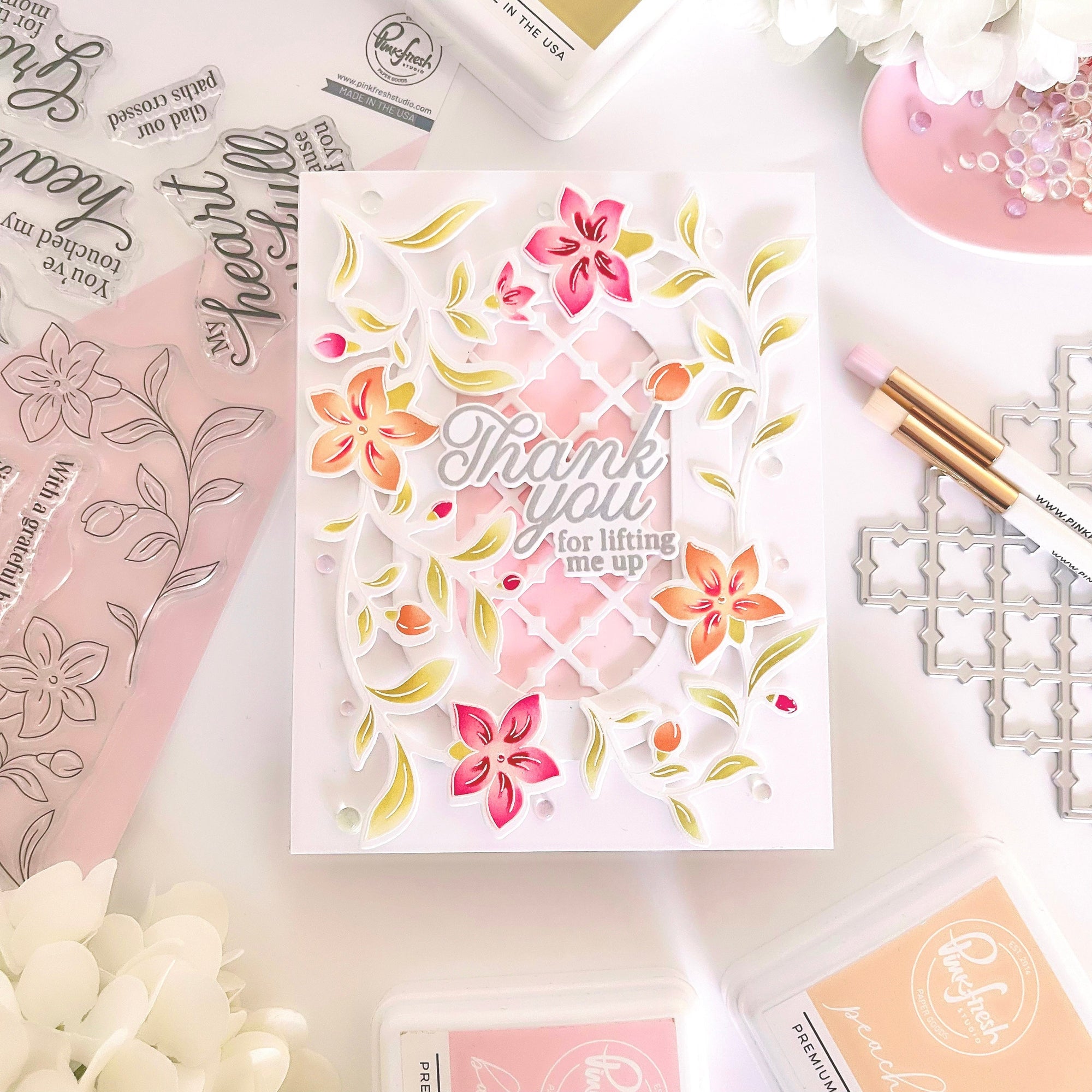 Pinkfresh Studio - Stencils - Lush Elegance-ScrapbookPal