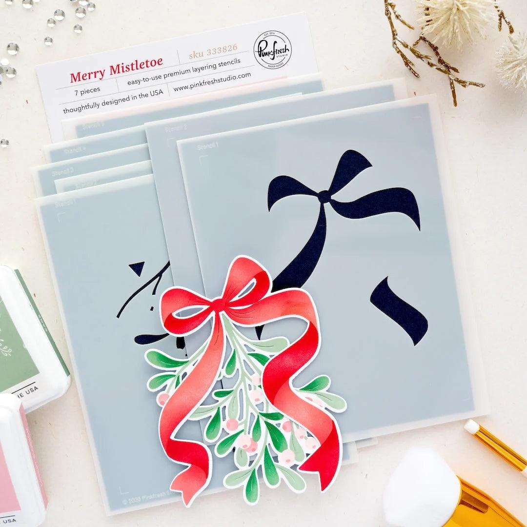 Pinkfresh Studio - Stencils - Merry Mistletoe-ScrapbookPal