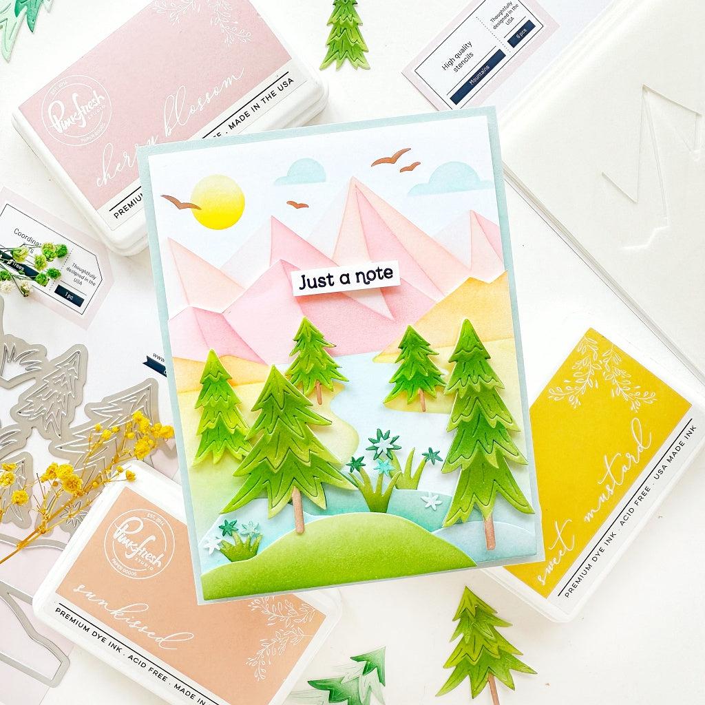 Pinkfresh Studio - Stencils - Mountains-ScrapbookPal