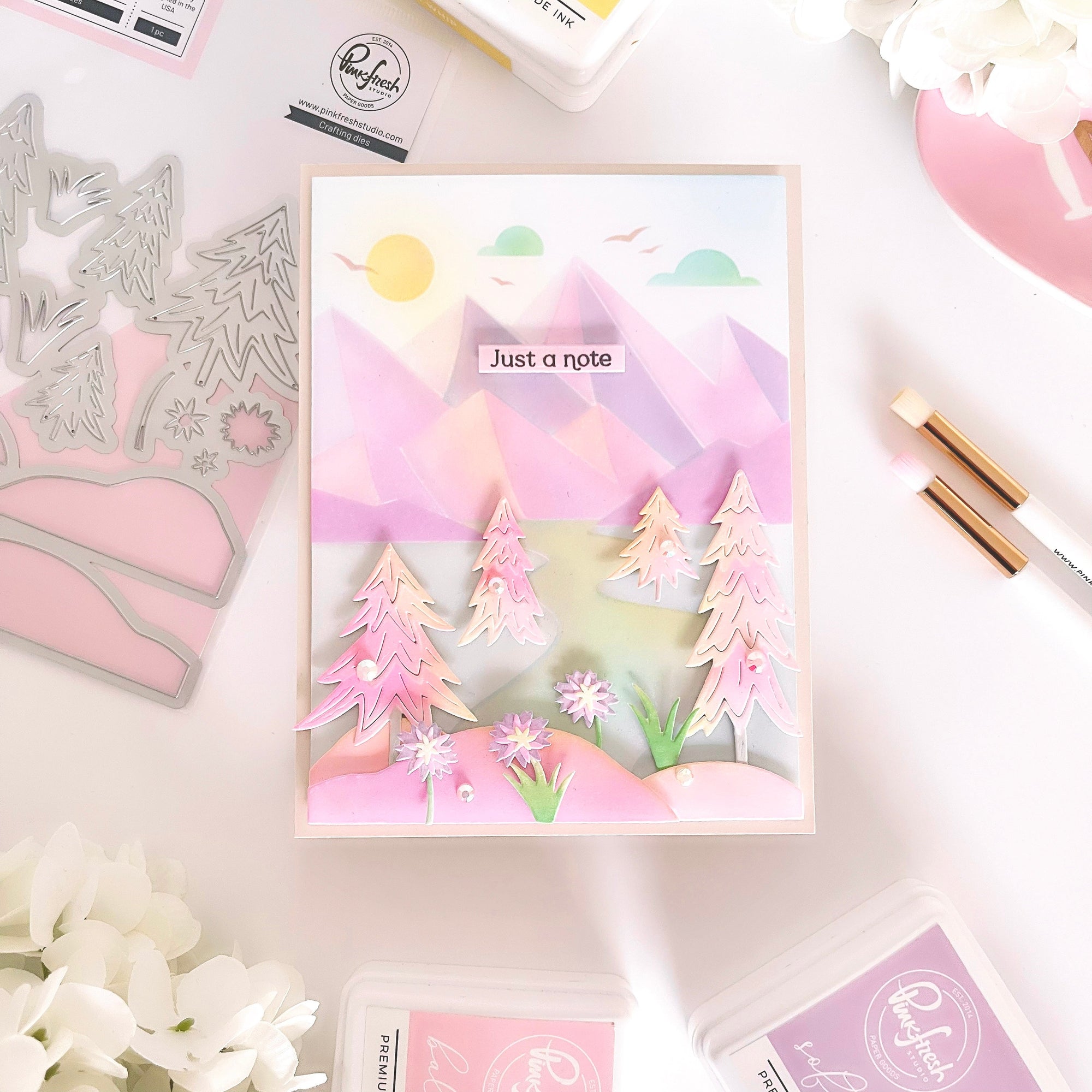 Pinkfresh Studio - Stencils - Mountains-ScrapbookPal