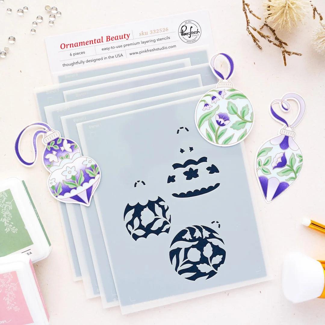 Pinkfresh Studio - Stencils - Ornamental Beauty-ScrapbookPal