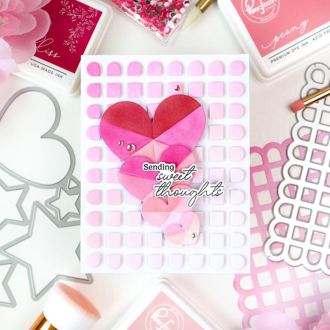 Pinkfresh Studio - Stencils - Radiating Hearts &amp; Stars-ScrapbookPal