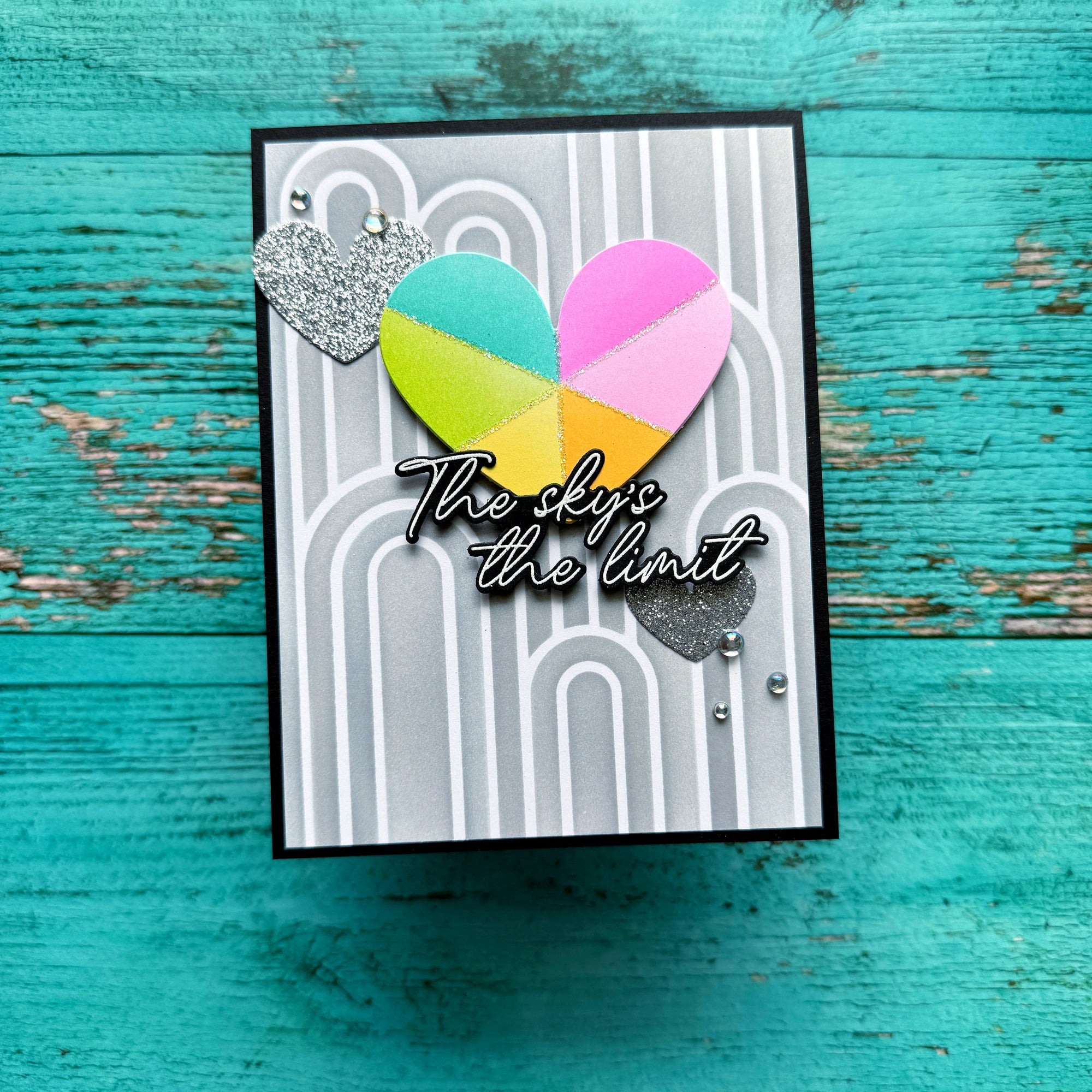 Pinkfresh Studio - Stencils - Radiating Hearts &amp; Stars-ScrapbookPal