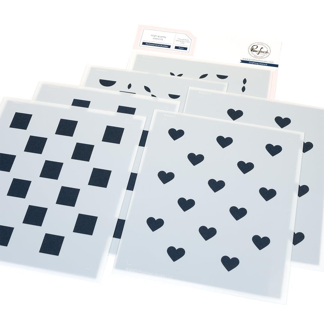 Pinkfresh Studio - Stencils - Refined Grid Builder-ScrapbookPal