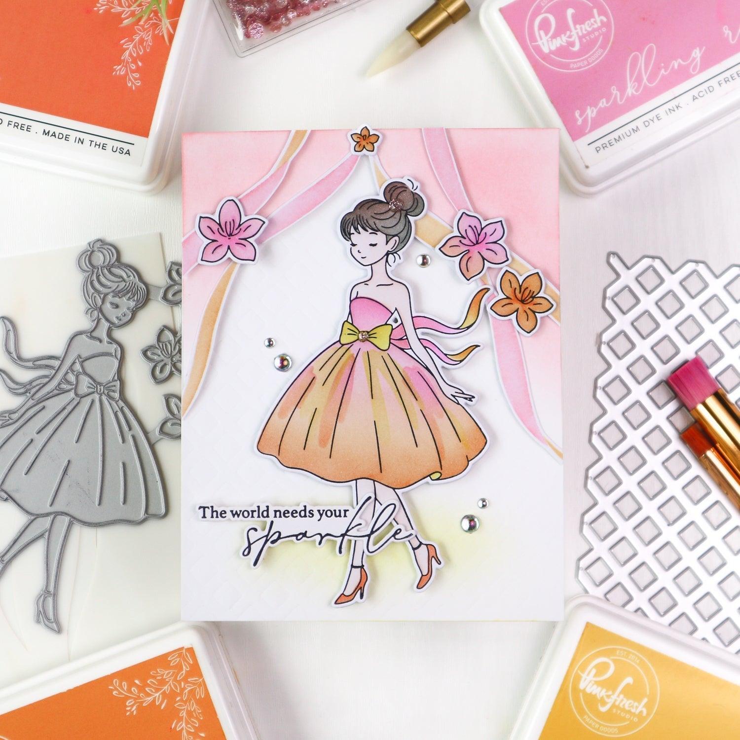 Pinkfresh Studio - Stencils - Ribbon Cascade-ScrapbookPal