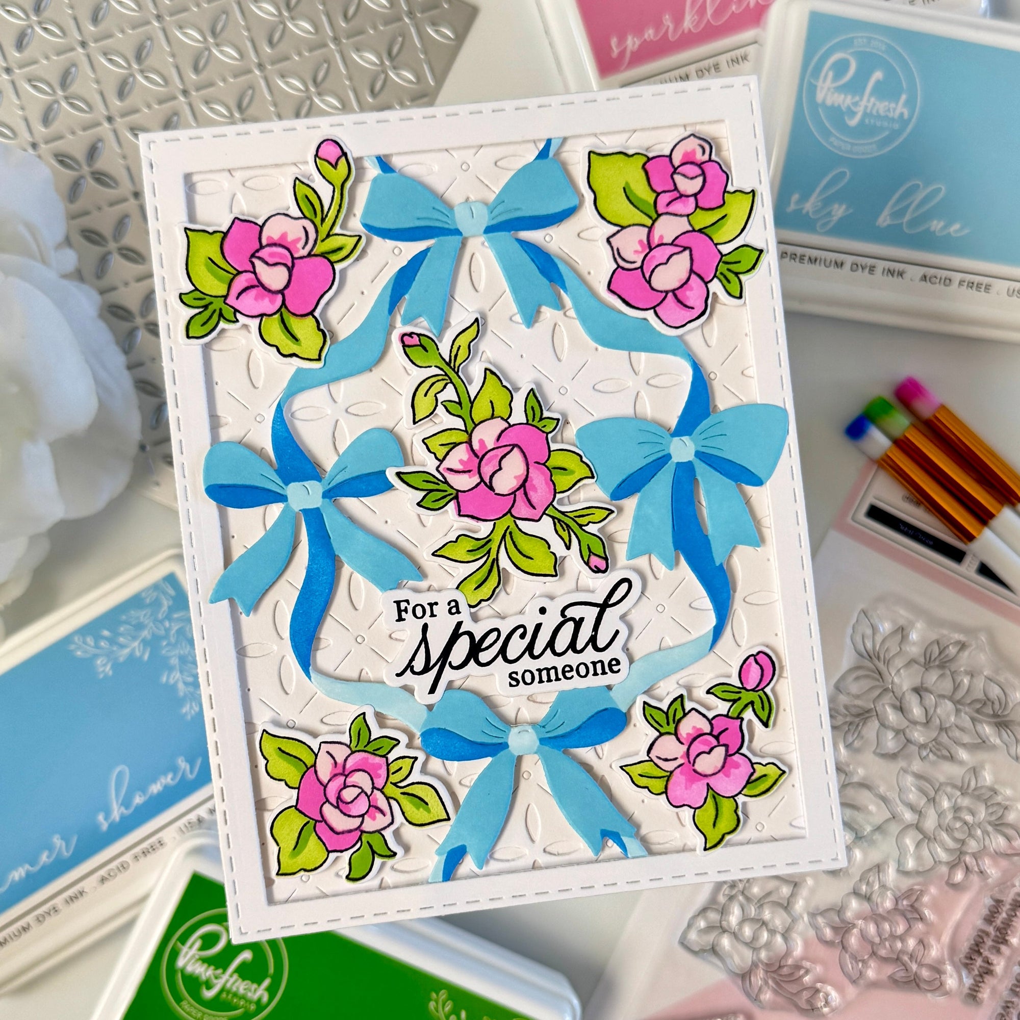 Pinkfresh Studio - Stencils - Ribbon Splendor-ScrapbookPal