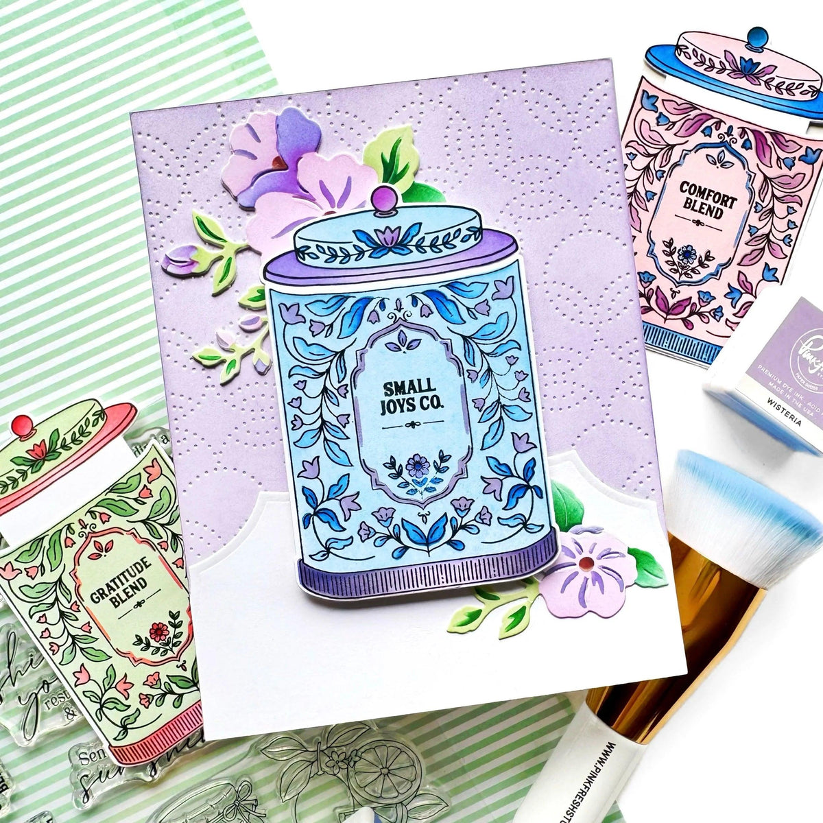 Pinkfresh Studio - Stencils - Steeped in Comfort-ScrapbookPal