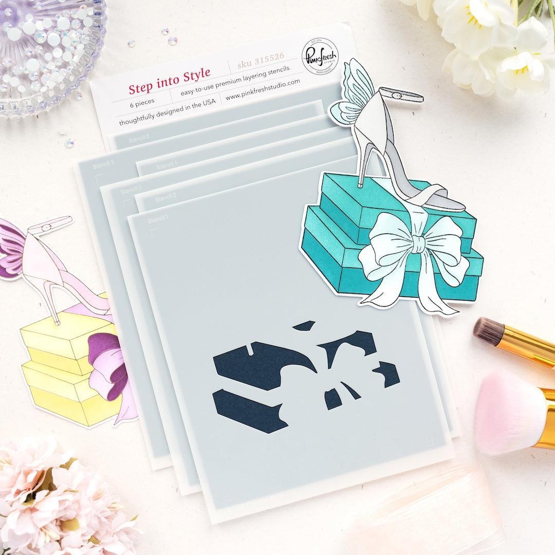Pinkfresh Studio - Stencils - Step Into Style-ScrapbookPal