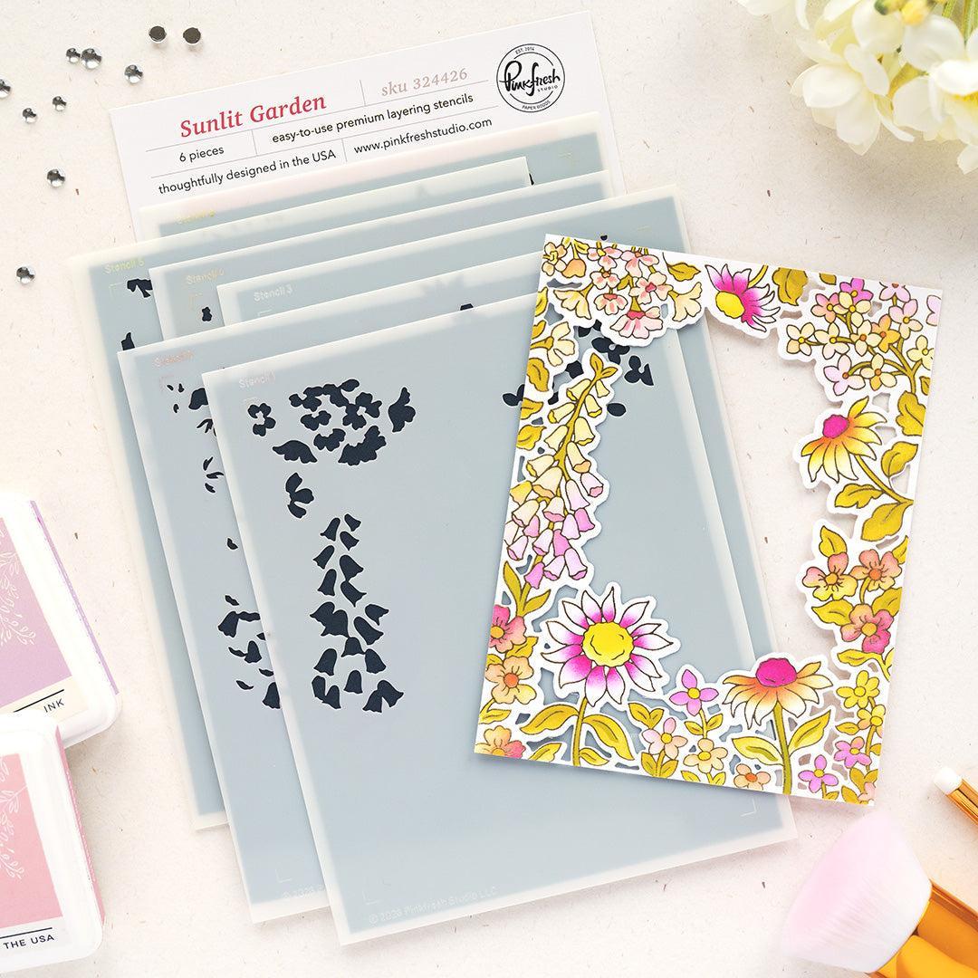 Pinkfresh Studio - Stencils - Sunlit Garden-ScrapbookPal