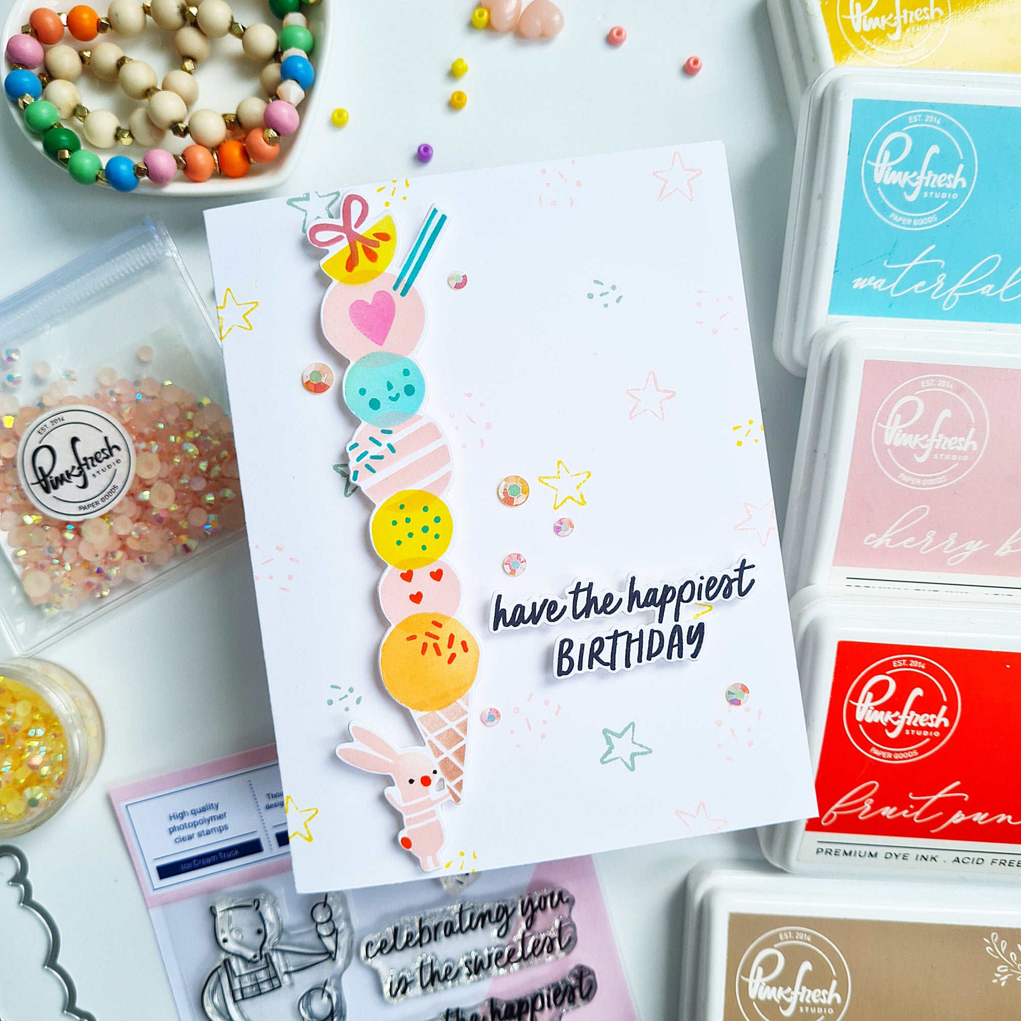 Pinkfresh Studio - Stencils - Sweet Scoops-ScrapbookPal