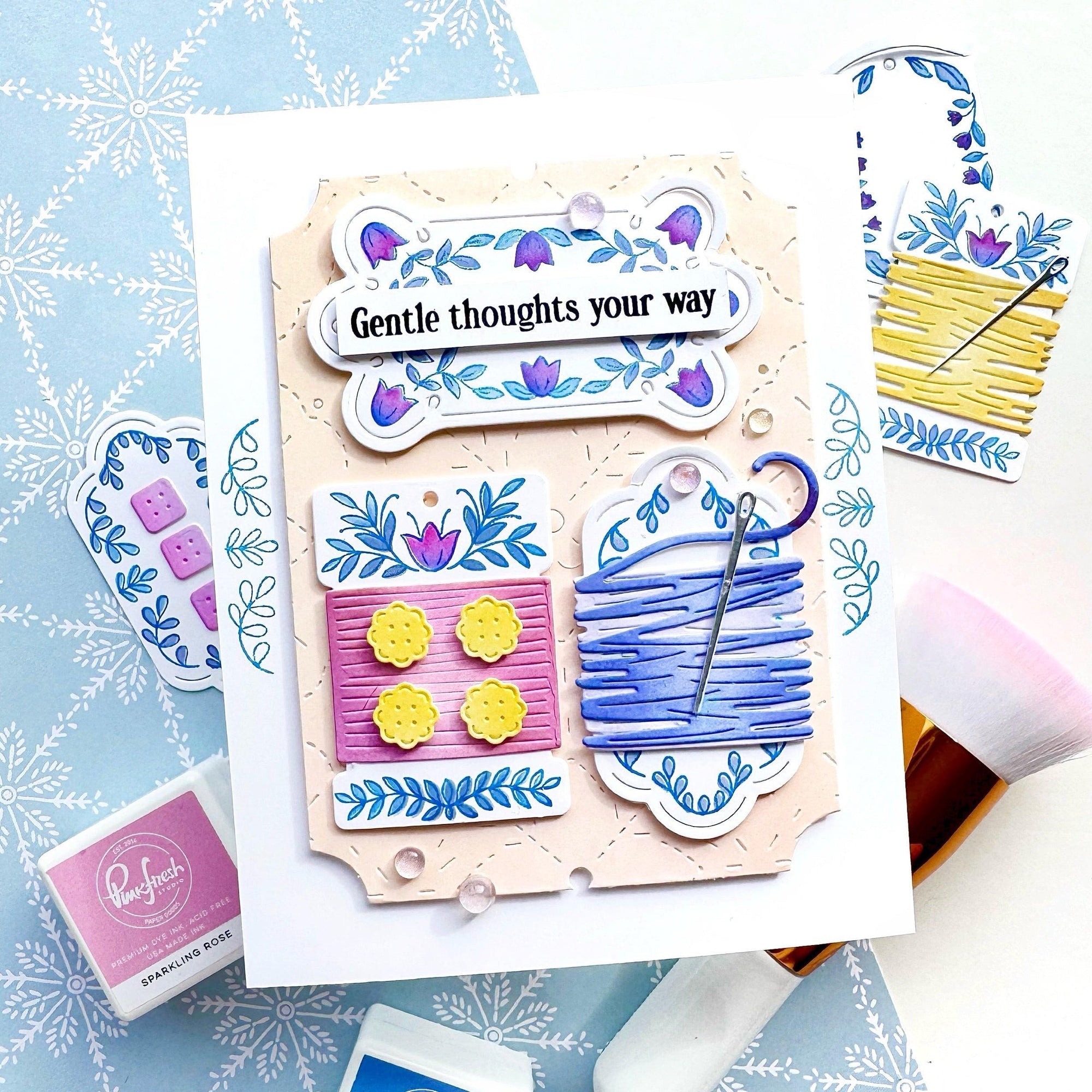 Pinkfresh Studio - Stencils - The Stitch Edit: Thread Spool-ScrapbookPal