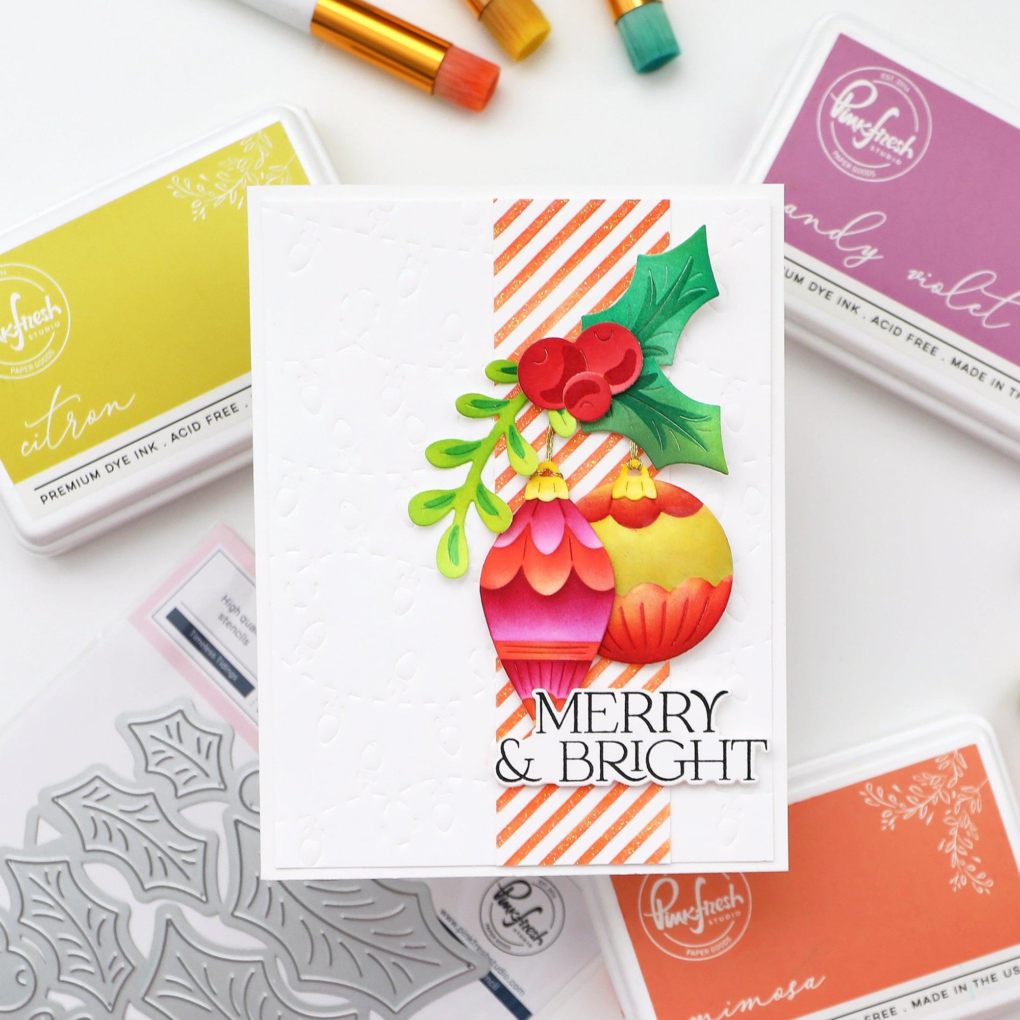 Pinkfresh Studio - Stencils - Timeless Tidings-ScrapbookPal