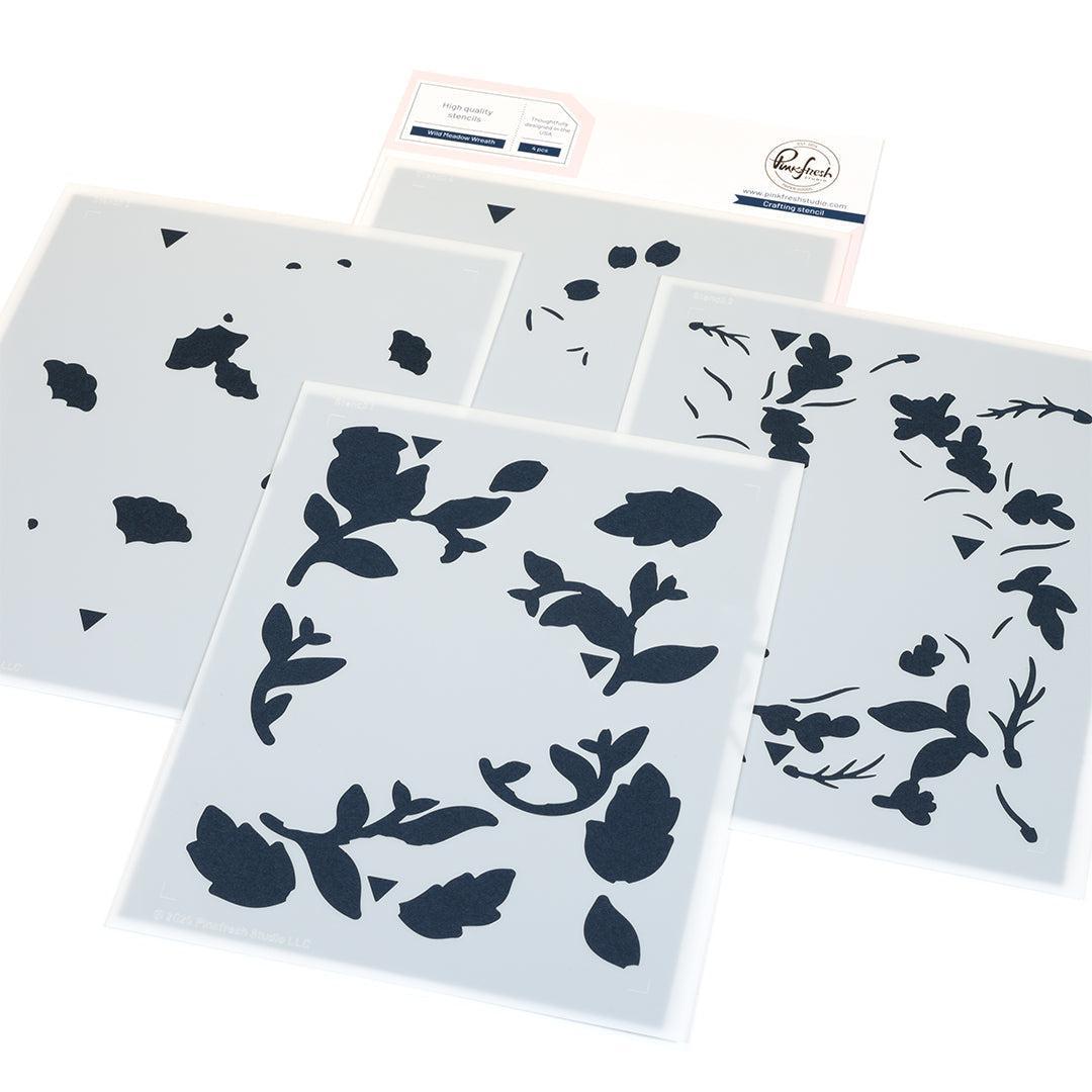 Pinkfresh Studio - Stencils - Wild Meadow Wreath-ScrapbookPal