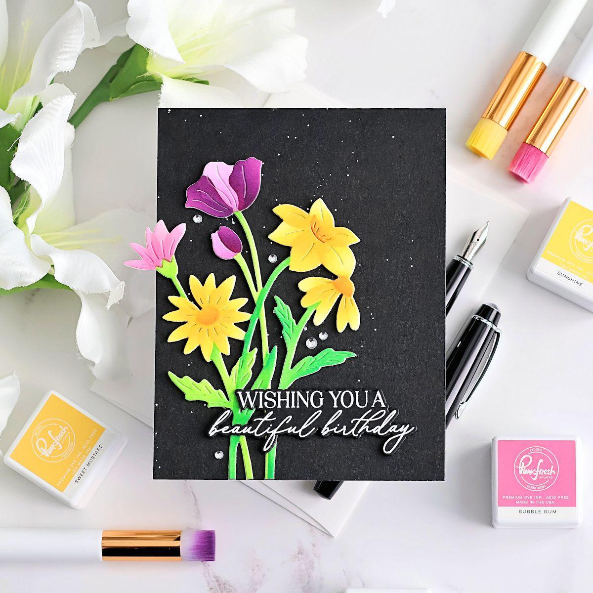 Pinkfresh Studio - Stencils - Wildflower Elegance-ScrapbookPal