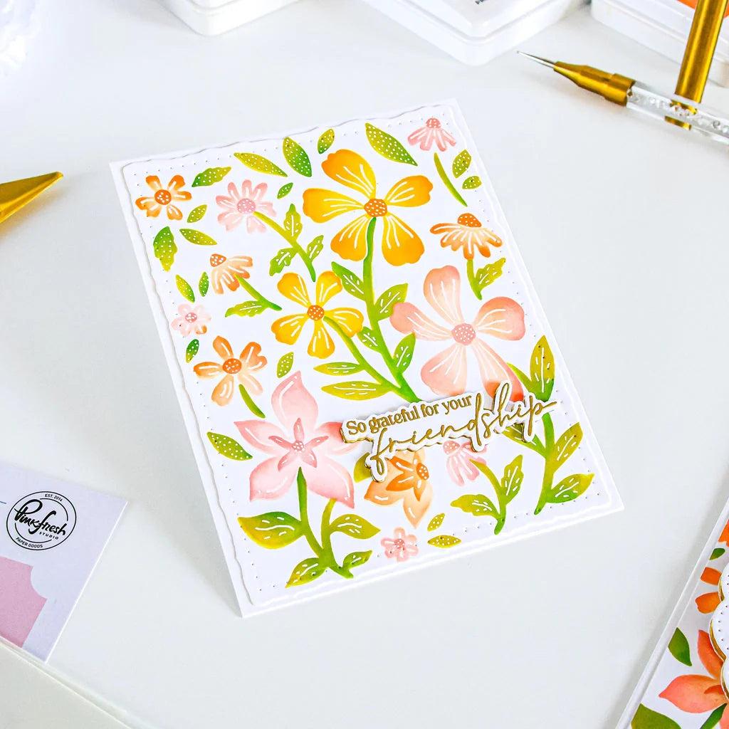 Pinkfresh Studio - Stencils - Wildflower Notes-ScrapbookPal