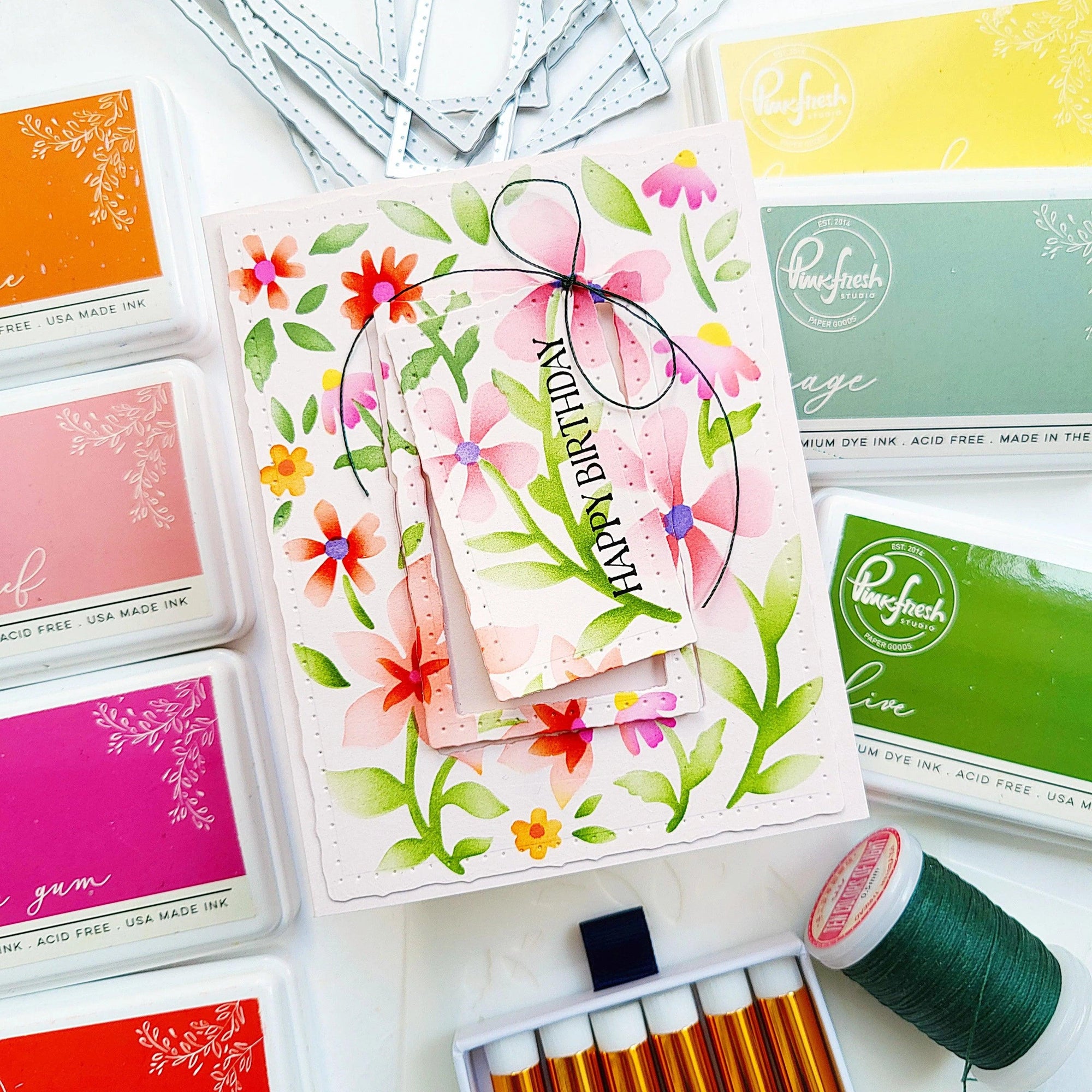 Pinkfresh Studio - Stencils - Wildflower Notes-ScrapbookPal