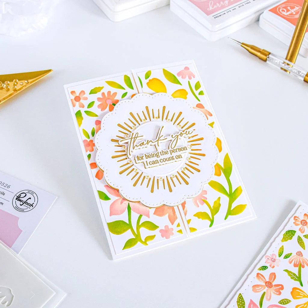Pinkfresh Studio - Stencils - Wildflower Notes-ScrapbookPal