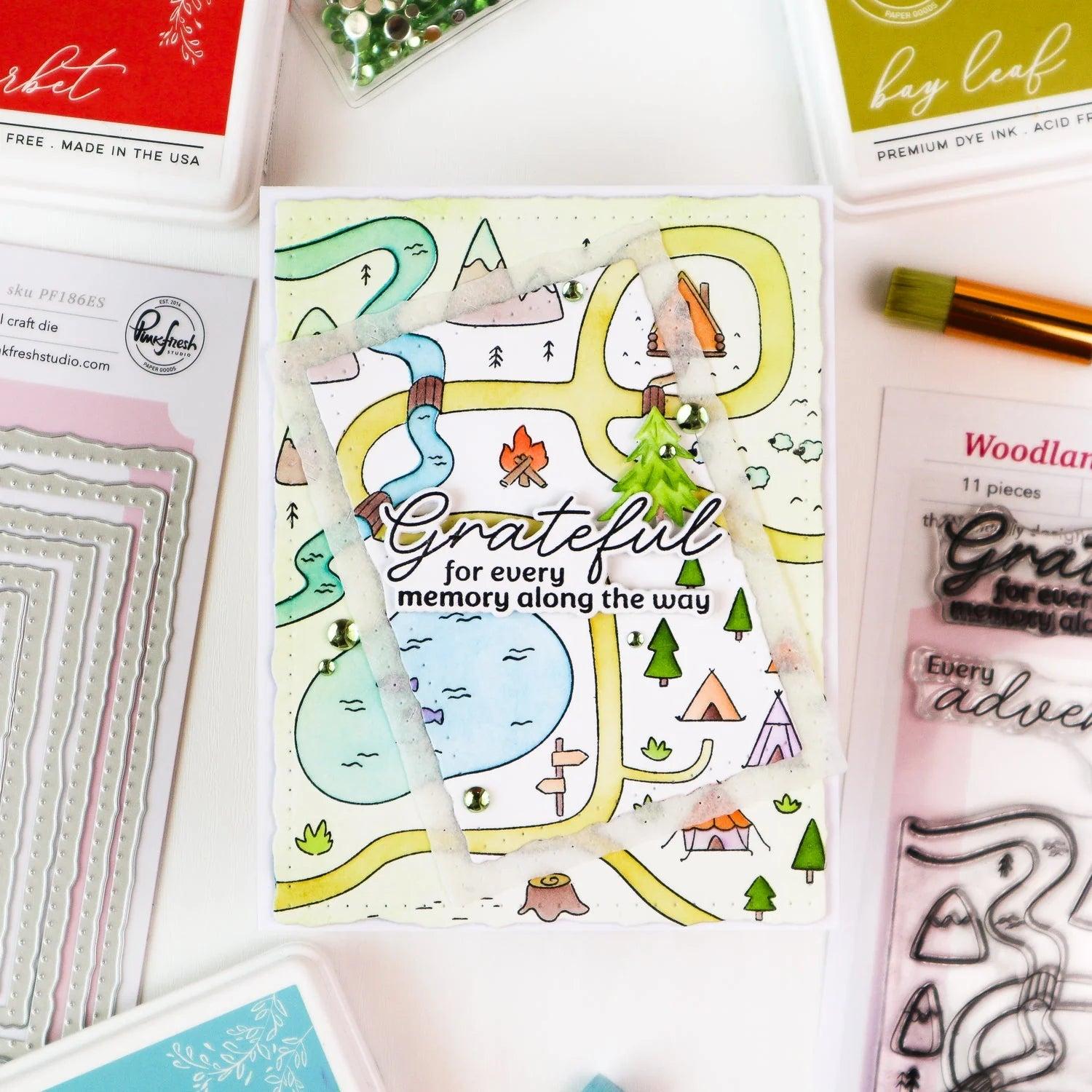 Pinkfresh Studio - Stencils - Woodland Trails-ScrapbookPal