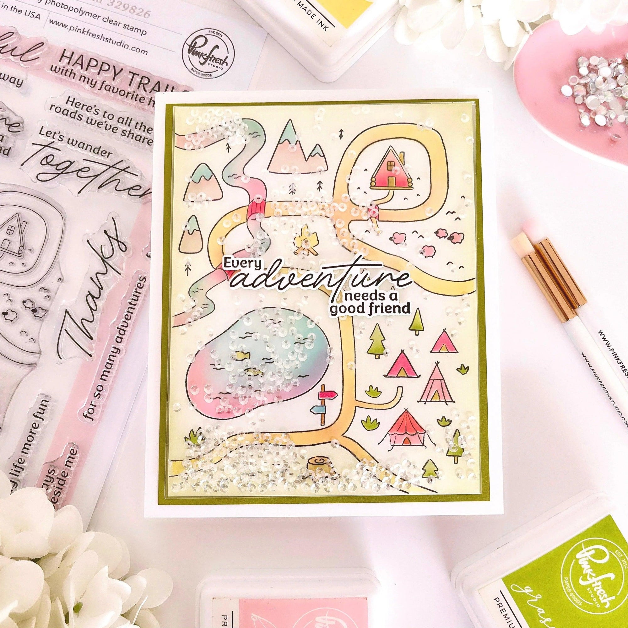Pinkfresh Studio - Stencils - Woodland Trails-ScrapbookPal