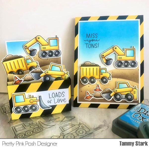 Pretty Pink Posh - Clear Stamps - Construction Trucks-ScrapbookPal
