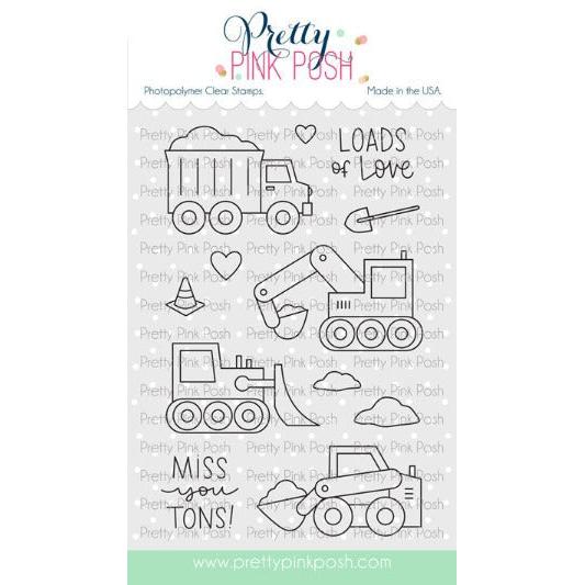 Pretty Pink Posh - Clear Stamps - Construction Trucks-ScrapbookPal