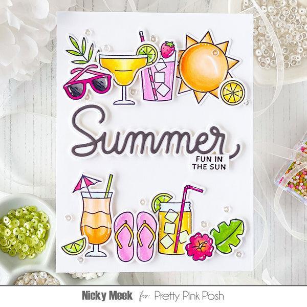 Pretty Pink Posh - Clear Stamps - Summer Sips-ScrapbookPal