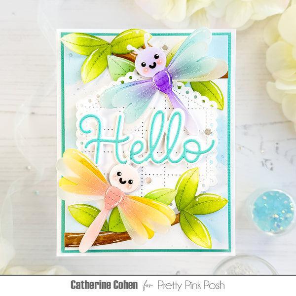 Pretty Pink Posh - Dies - Checkered Pierced Plate-ScrapbookPal