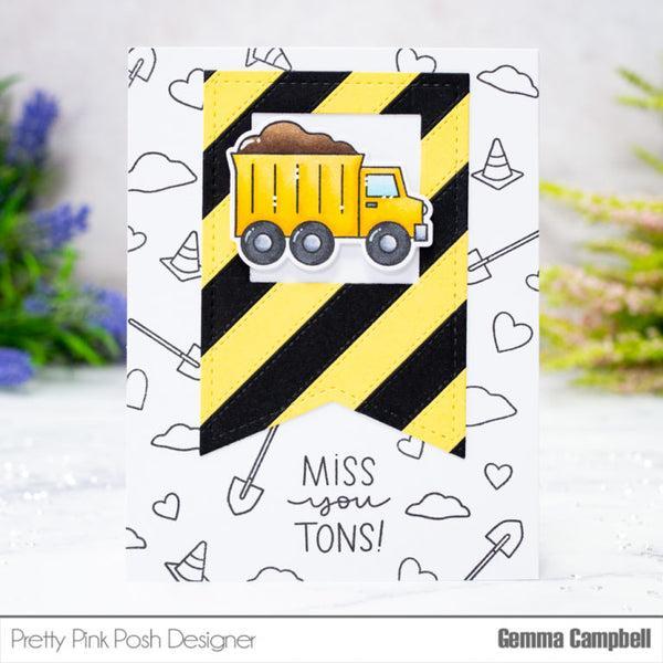 Pretty Pink Posh - Clear Stamps - Construction Trucks-ScrapbookPal