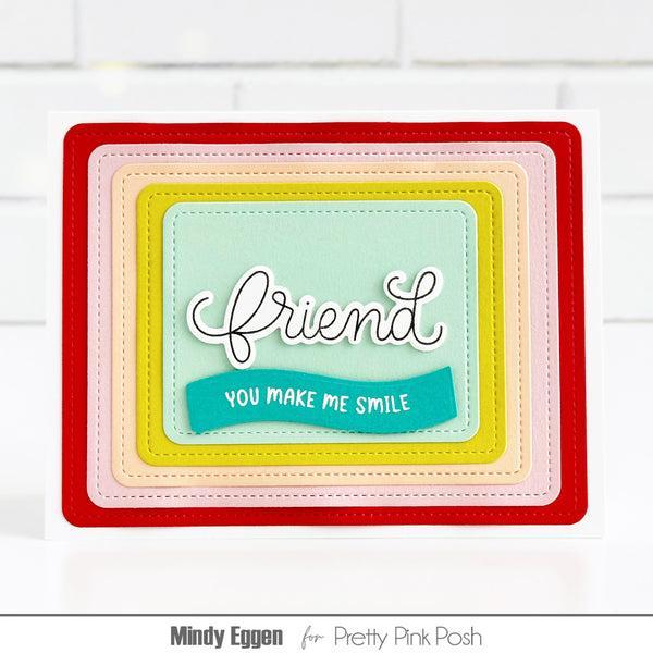 Pretty Pink Posh - Dies - Rounded Stitched Rectangles-ScrapbookPal