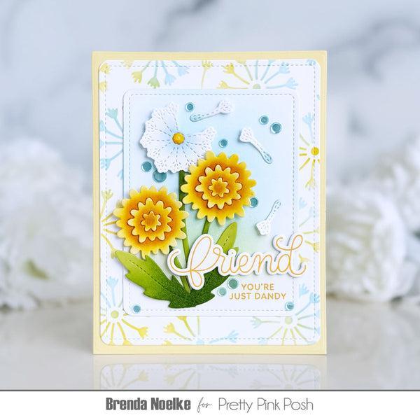 Pretty Pink Posh - Dies - Stitched Dandelions-ScrapbookPal
