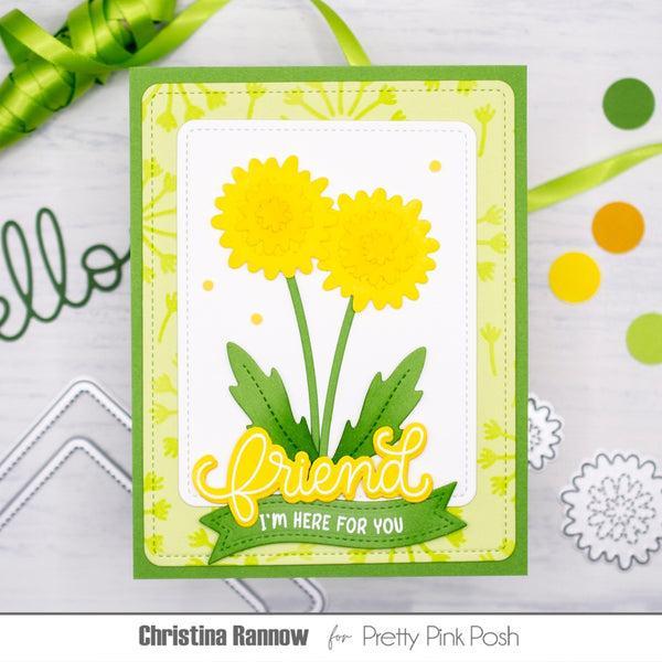 Pretty Pink Posh - Dies - Stitched Dandelions-ScrapbookPal