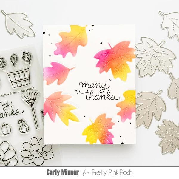 Pretty Pink Posh - Dies - Stitched Leaves-ScrapbookPal