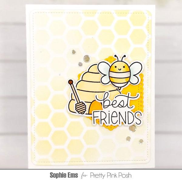 Pretty Pink Posh - Stencils - Honeycomb-ScrapbookPal