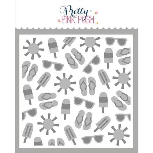 Pretty Pink Posh - Stencils - Layered Summer Fun-ScrapbookPal