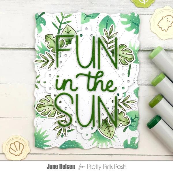 Pretty Pink Posh - Stencils - Layered Tropical Leaves-ScrapbookPal