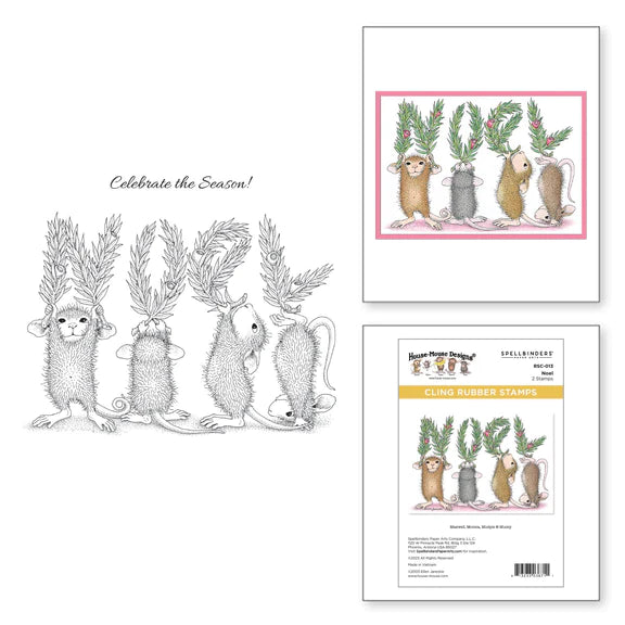 Spellbinders - House-Mouse Holiday Collection - Cling Stamp - Noel