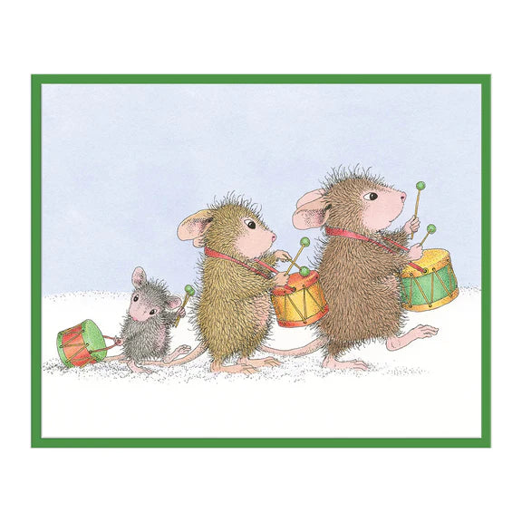 Spellbinders - House-Mouse Holiday Collection - Cling Stamp - Drummer Mice
