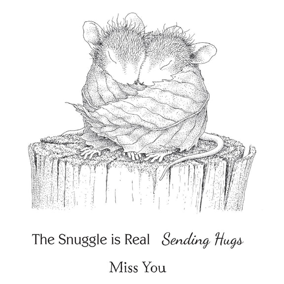 Spellbinders - House-Mouse Winter Collection - Cling Stamp - Snuggle Up